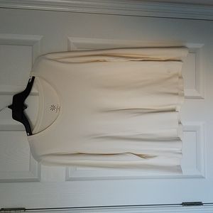 Isaac Mizrahi Live Long Sleeve Top (M) Color: Ivory